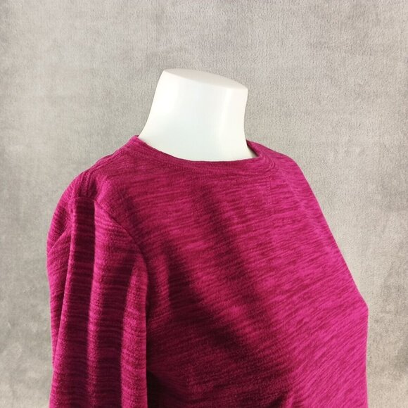 NWT KAREN SCOTT Sports Fleece Hiking Sweatshirt Double Petite Fuchsia Pullover - Picture 6 of 11